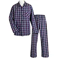 Popelínové pyžamo Luiz Charles 328 navy-red kostička