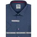 Pánská košile AMJ s krátkým rukávem Comfort slim VKSBR 1282 navy
