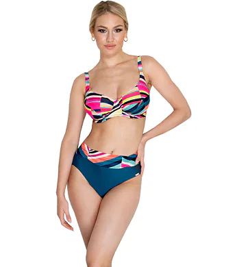 Elegantní dvoudílné plavky bez výztuže Timo 830618 multicolor
