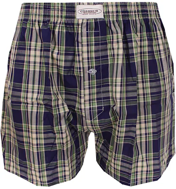 Moderní plátýnkové trenýrky Climber 3100C4 navy-zelená kostka