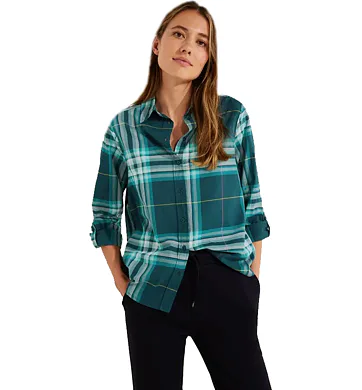 Dámská košile s kostkovaným vzorem Cecil 344163 deep lake green