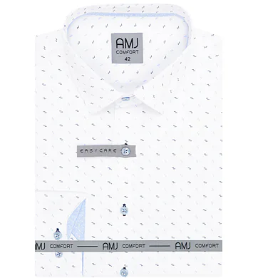 Košile s dlouhým rukávem AMJ Comfort VDBR 1298 bílo-modrá