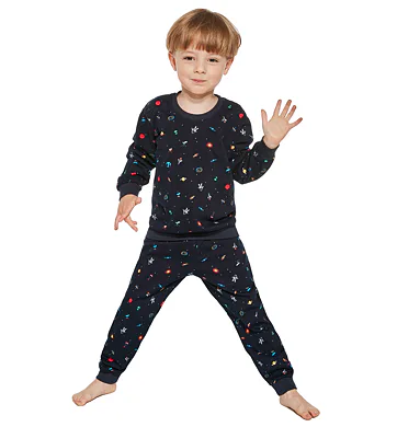 Pyžamo pro kluky do manžety Cornette Cosmos navy