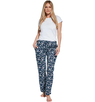 Půvabné dámské domácí kalhoty Cornette 690/36 navy tisk