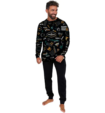 Pánské pyžamo delicious Muydemi 370036 noční modř 