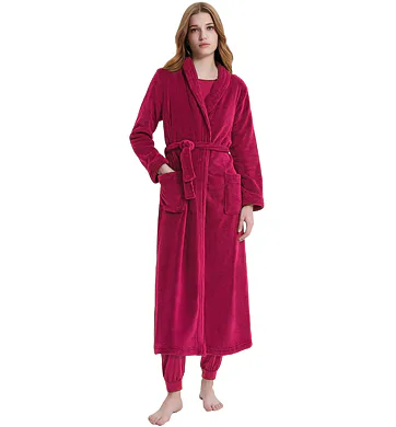 Jednoduchý dlouhý župan Vamp - Fuchsia berry