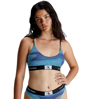 Calvin Klein Unlined Bralette collection1996 QF7216E tyrkys vzor