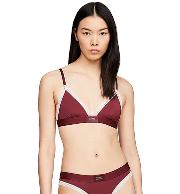 Podprsenka bez kostice Tommy Hilfiger Triangle UW0UW04750 bordo