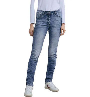 Slim fit džíny s vysokým pasem Toronto Cecil 377174 light blue