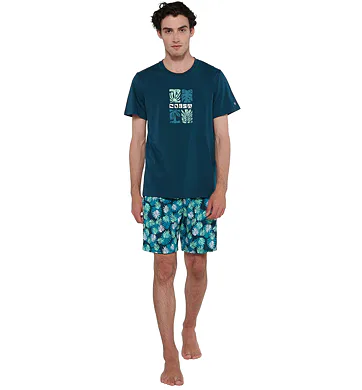 Pánské pyžamo Vamp s krátkým rukávem 20710 blue depths