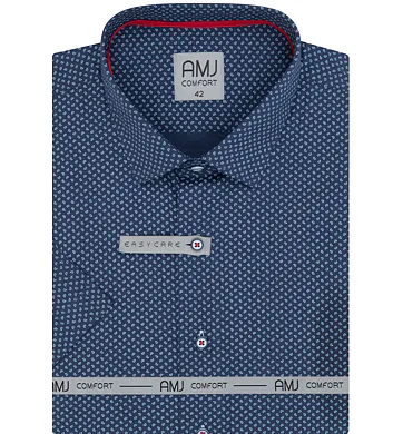 Pánská košile AMJ s krátkým rukávem Comfort slim VKSBR 1282 navy