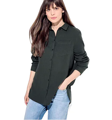 Mušelínová dámská košile Cecil 344590 dark khaki