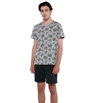 Pánské pyžamo s krátkými rukávy 20610 gray melange