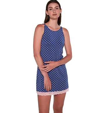 Noční košilka bez rukávů Vamp 20810 blue boa