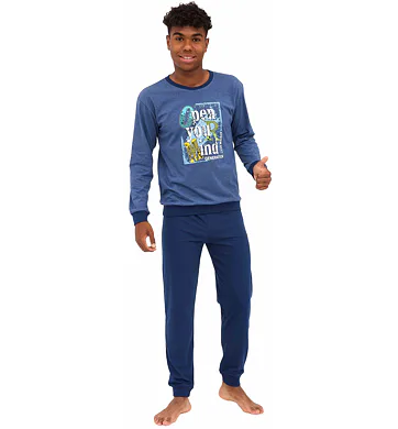 Pyžamo pro kluky Cornette Fun&Young Open jeans