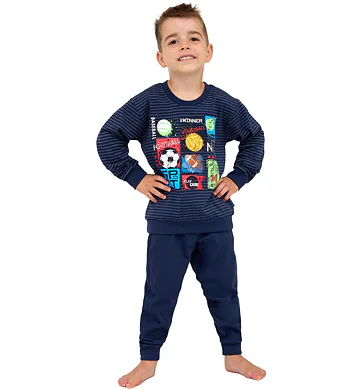 Pyžamo pro kluky do manžety Cornette Kids Winner navy