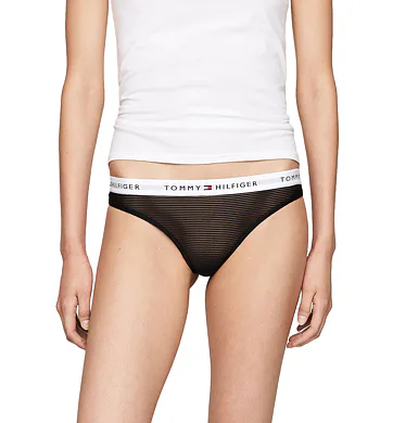 Dámská tanga Tommy Hilfiger z elastické pleteniny UW0UW05532 černé