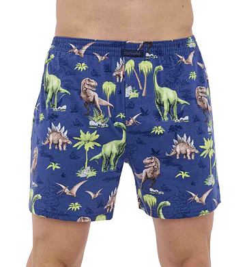 Bavlněné trenky s barevnými obrázky Cornette Classic 001/158 dinosaur