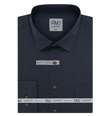 Elegantní pánská košile AMJ Comfort Slim Fit VDSB 1397 noční modř