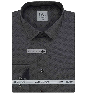 Elegantní pánská košile AMJ Comfort Slim Fit VDSBR 1408 grafit