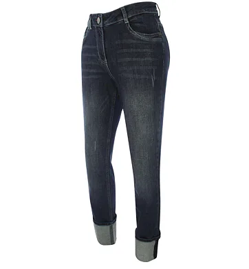 Dámské rifle s ohrnutými nohavicemi Kenny S. Stella 020328 tm.denim