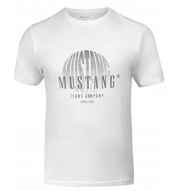 Bavlněné tričko s krátkým rukávem pro muže Mustang 4241-2100 bílé