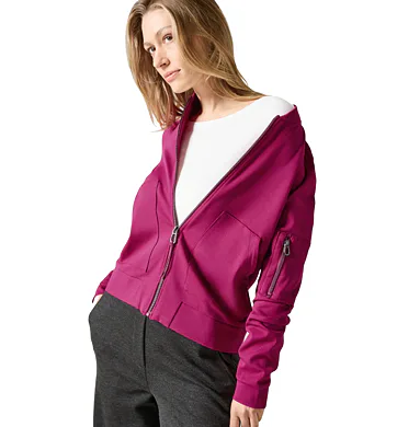 Ležérní dámská mikina na zip Cecil 322089 fuchsia