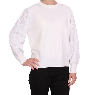 Elegantní dámský svetr 7852 bílá perla
