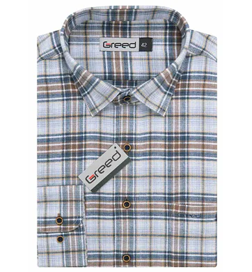 Flanelová pánská košile AMJ Greed SDF 390 jeans kostka
