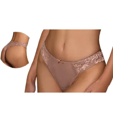 Celokrajkové dámské brazilky SiéLei 7637 Flower Lace tortora