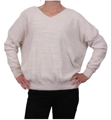 Elegantní svetr protkaný třpytivou nití R116 cream
