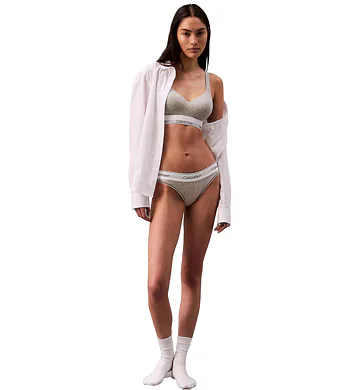 Calvin Klein Bralette Modern Logo QF7900E sportovní podprsenka šedý melír