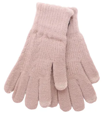 Jednobarevné prstové rukavice se vzorečkem AJ245-13 camel