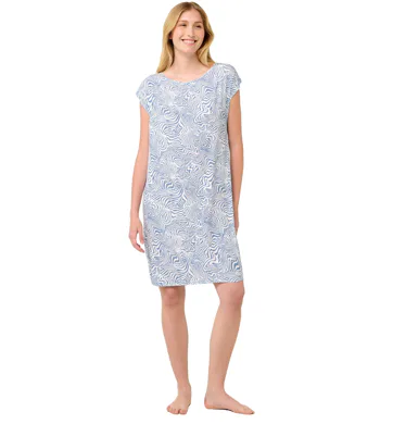 Letní noční košile Vamp se vzorem zebry 22016 blue serene