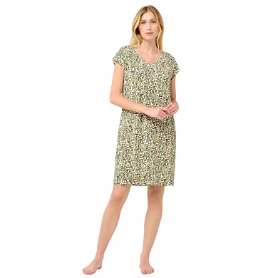 Letní noční košile s potiskem Vamp 22033 green ivy