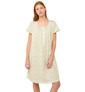 Bavlněná letní noční košile na knoflíky Vamp 22232 green fog