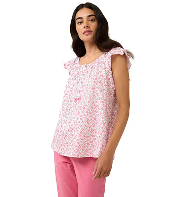 Bavlněné dámské pyžamo s volánky Vamp 22251 pink dove
