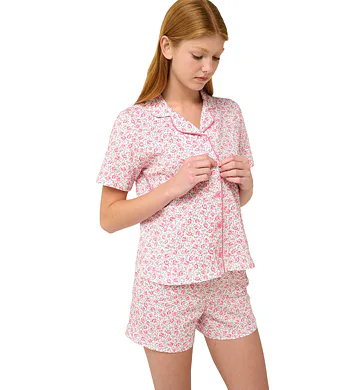 Bavlněné dámské pyžamo s knoflíky Vamp 22253 pink dove