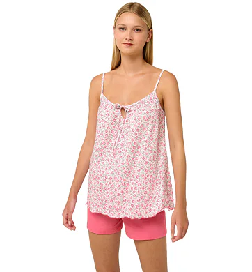 Bavlněné dámské pyžamo s potiskem růží Vamp 22255 pink dove