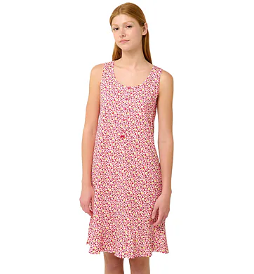 Bavlněná letní noční košile s knoflíkovou légou Vamp 22280 pink blossom