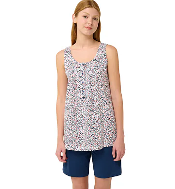 Dámské bavlněné pyžamo s krátkými kalhotami Vamp 22301 blue peony