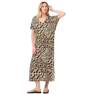 Dlouhý dámský kaftan Vamp Moroccan Tile Patchwork 22483