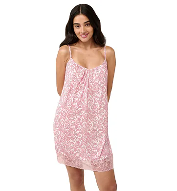 Květinová letní noční košile Vamp s krajkou 22811 pink blush