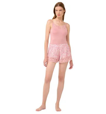 Micromodal Cheeky šortky Vamp s krajkou 22813 pink blush