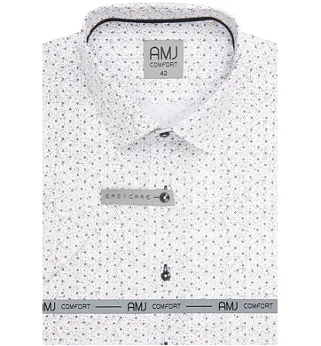 Elegantní košile pro muže AMJ Comfort Slim VKSBR 1447 bílo-černá