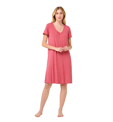 Letní puntíkovaná noční košile Vamp 22073 rose taupe