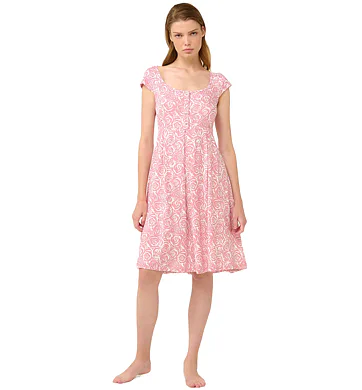 Letní noční košile Vamp s knoflíkovou légou 22006 pink blush