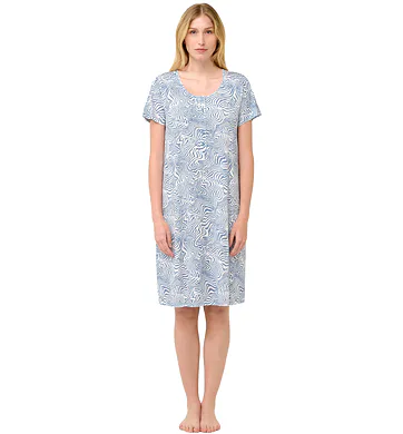 Letní noční košile Vamp s knoflíkovou légou 22013 blue serene
