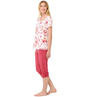 Dokonalé dámské pyžamo Vamp s knoflíkovou légou 22061 rose taupe