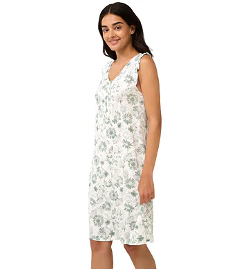 Letní noční košile Vamp s potiskem slunečnic 22081 blue matcha